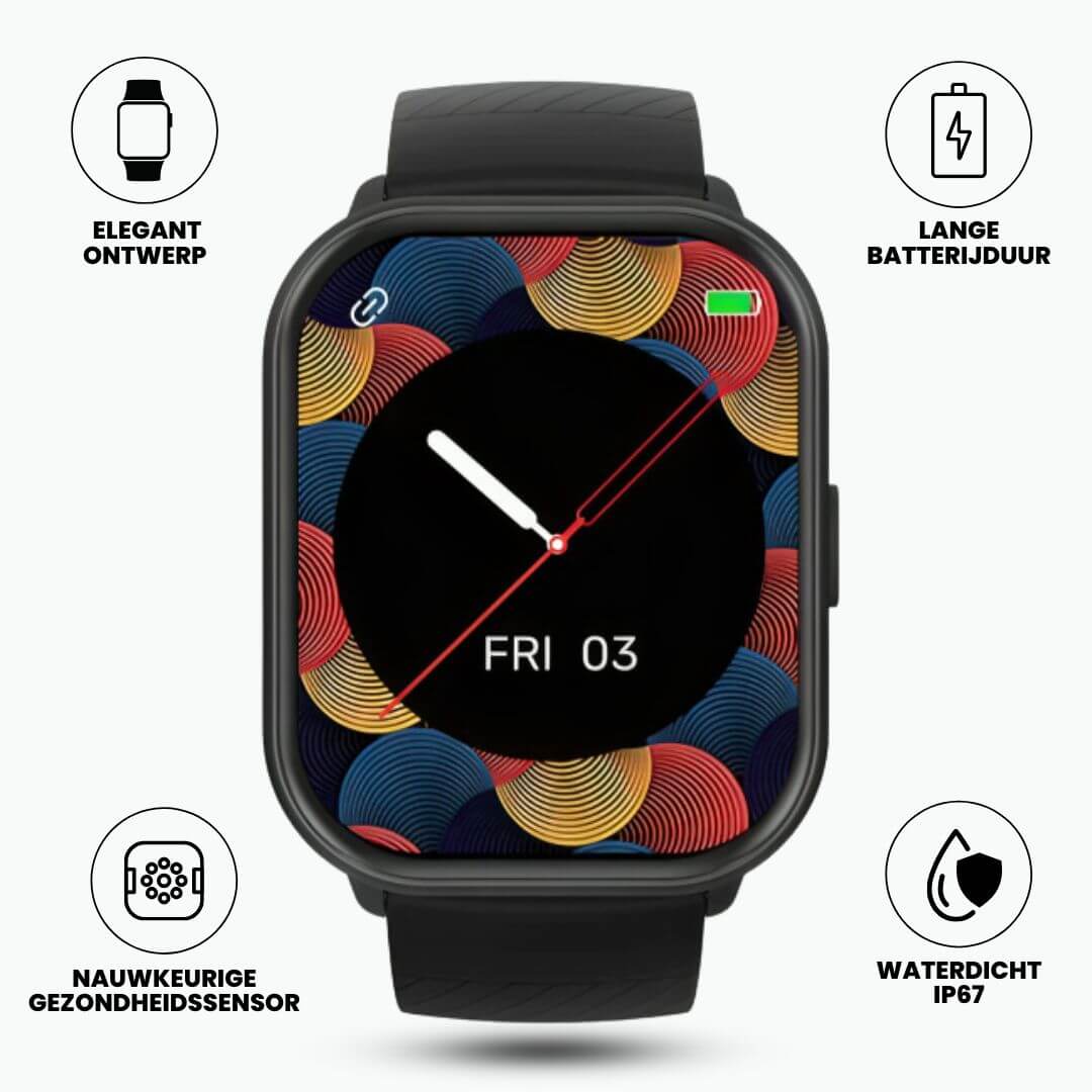 Fitpro Ultra Smartwatch voor iOS/Android-telefoons met real-time hartslagmeter, bloeddruk- en zuurstofmonitor