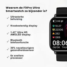 Afbeelding in Gallery-weergave laden, Fitpro Ultra Smartwatch voor iOS/Android-telefoons met real-time hartslagmeter, bloeddruk- en zuurstofmonitor
