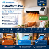 InstaWarm Pro – energiebesparende draagbare comfortverwarming met krachtige warmte & veiligheidssysteem | Zonder installatie, tot 51 m²