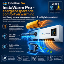 Afbeelding in Gallery-weergave laden, InstaWarm Pro – energiebesparende draagbare comfortverwarming met krachtige warmte &amp; veiligheidssysteem | Zonder installatie, tot 51 m²
